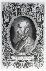 Abraham Ortelius, frontispiece to Theatrum Orbis Terrarum, 1579