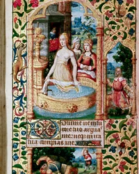 Bethsabee in the bath is spied on by King David