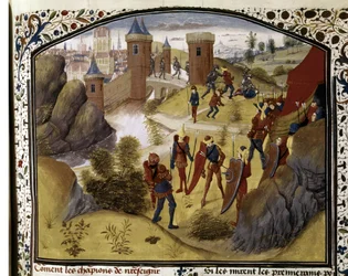 Crusades: Battle between Moslems and Crusaders at the Walls of Antioch