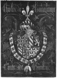 Coat of Arms of Charles de Bourgogne (1433-77) Count of Charolais, 3rd Chapter of the Order of the Golden Fleece, Dijon, 1433