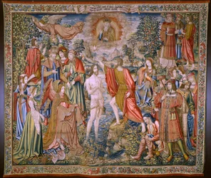 Flemish tapestry. Series The History of Saint John the Baptist: The Baptism of Christ. Brussels atelier. 1515-1520