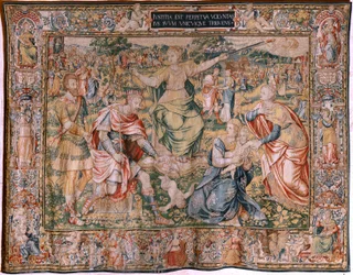 Flemish Tapestry. Series The Seven Virtues. Justice. Model Based on Michiel Coxcie. Manufacture Brussels. Ca 1560-1570