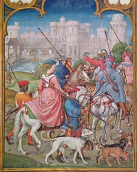 Month of August: Leaving for the Hunt, from the Breviarium Grimani, c.1515