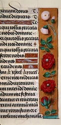 Detail of a floral border from a Book of Hours