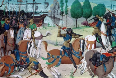 The Battle of Hastings, 14th October 1066, from Chronique des Empereurs by David Aubert