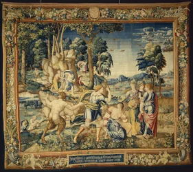 Pomona Surprised by Vertumnus and Other Suitors, from The Story of Vertumnus and Pomona, 1535-40