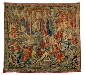 Tapestry, A Moral Allegory of Man or Justice Attacking Man, made in Flanders, Belgium, circa 1500