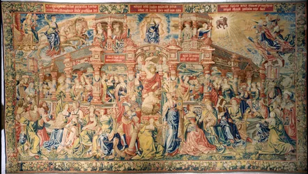 Tapestry Depicting Prudence Arriving at the Court of Divine Wisdom, from Brussels