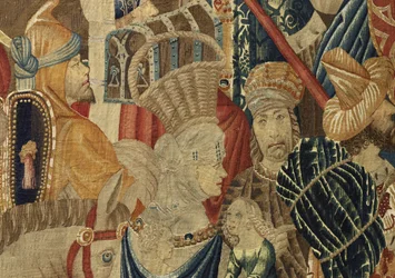 Tapestry Showing the Conquests of King Alfonso V of Portugal (Conquistas de Alfonso V de Portugal), Tournai (Detail)