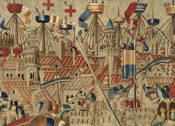 Tapestry showing the Conquests of King Alfonso V of Portugal, Tournai (detail)