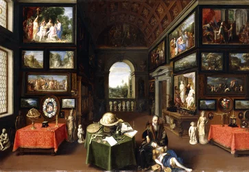 The Interior of a Picture Gallery with Personifications of Painting and Drawing