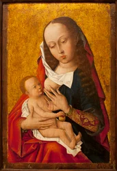 The Virgin and Child - Painting of a Flemish master, oil on wood, ca. 1475-1500 - Museum of Ancient Arts of Lisbon