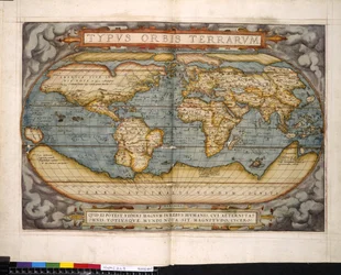 World map, Theatrum Orbis Terrarum, by Abraham Ortelius