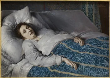 Young woman on her deathbed