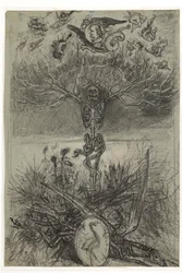 Definitive Drawing for the Frontispiece Les Epaves by Charles Baudelaire