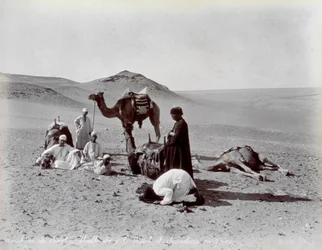 Egyptian Cameleers During a Pause in the Desert