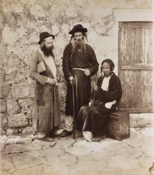 Portrait of three Jewish men in Jerusalem