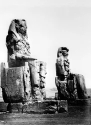 The Colossi of Memnon, Thebes, Nubia, Egypt, 1878