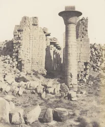 Karnak Thebes, Courtyard of the Palace - View Taken from Point I, 1851-52, printed 1853-54