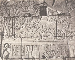 Karnak Thebes, Enclosure of the Palace - Details of Sculptures at Point O, 1851-52, printed 1853-54