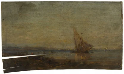 In front of Martigues, the yellow sail (circa 1875)