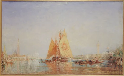 Venice, Trabaccolo with yellow sail, between 1870 and 1890