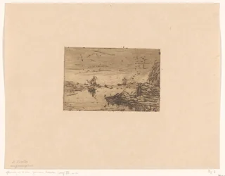 Landscape, Manure heaps at evening