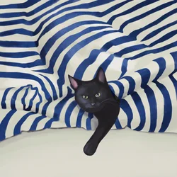 Peeking Black Cat