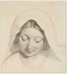 Oure Ladye of Saturday Night - Study for Head of the Madonna