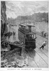 Tram accident, Sevres, Paris, 1897