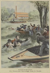 Courageous Rescue from the River Doubs by Two French Soldiers