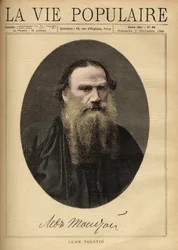 Portrait of Leon Tolstoi (1828-1910), Russian writer. Illustration by F. Meaulle. Engraving from 1890 in 