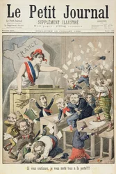 Title Page Depicting a Ruckus in the House of Deputies, illustration from the illustrated supplement of Le Petit Journal, 10th July, 1898