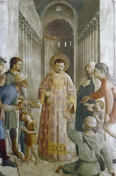 St Lawrence giving alms