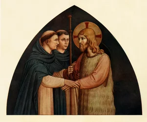 Christ as a Pilgrim Met by Two Dominicans, 15th century
