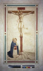 The Crucifixion with Saint Dominic. Inscription 