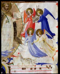 St. Dominic with four musical angels: (detail)