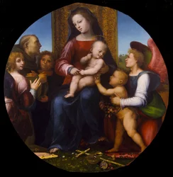 Virgin and Child with the Infant St. John the Baptist, St. Francis, and Three Angels, c. 1510