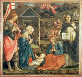 The Nativity with SS. Michael and Dominic
