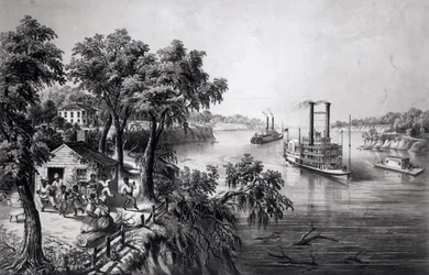 Low Water in the Mississippi, pub. by Currier and Ives