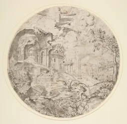 View of Rome with Ruins, Trajan