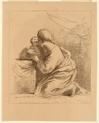 Woman on her Knees with a Child
