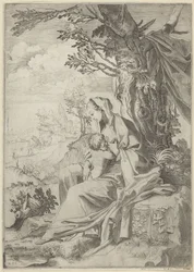 Mary Nursing the Christ Child in a Landscape