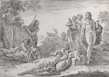 Nine Figures near a Herm of Pan, from Bacchanals and Histories, 1744