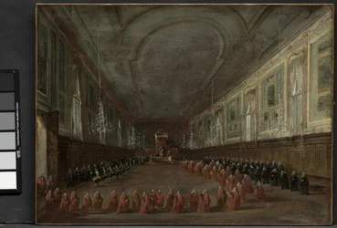 Pope Pius VI Descending the Throne to Take Leave of the Doge in the Hall of SS. Giovanni e Paolo and Pontifical Ceremony in SS. Giovanni e Paolo, Venice