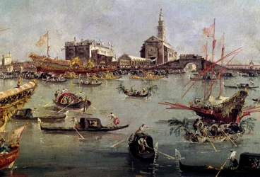 The Doge on the Bucentaurus in San Nicolo from Lido to Venice, Ascension Day