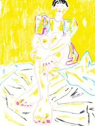 Vibrant Sitting Figure
