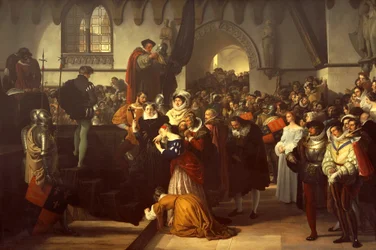 Mary Queen of Scots being led to the scaffold