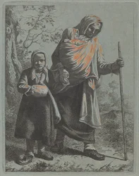 Peasant Woman with Baby and Little Girl, 1760-1764