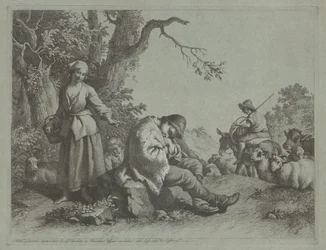 Sleeping Shepherd Boy and Woman with a Child